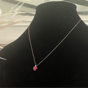 Ruby Heart Pendant 10kt Yellow Gold Necklace